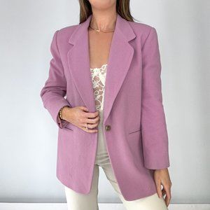 90s Essential Mauve Wool Peacoat